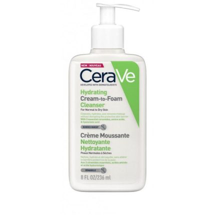 CeraVe Crème Moussante Nettoyante Hydratante Peau Normale à Sèche | 236ml