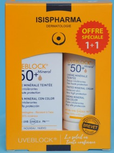 Capture d'écran 2026-08-08 152506 ISISPHARMA PACK UVEBLOCK SPF50+ CREME MINERALE TEINTEE 40ML + UVEBLOCK SPF50+ CREME MINERALE TEINTEE 40ML OFFERT – Image 1